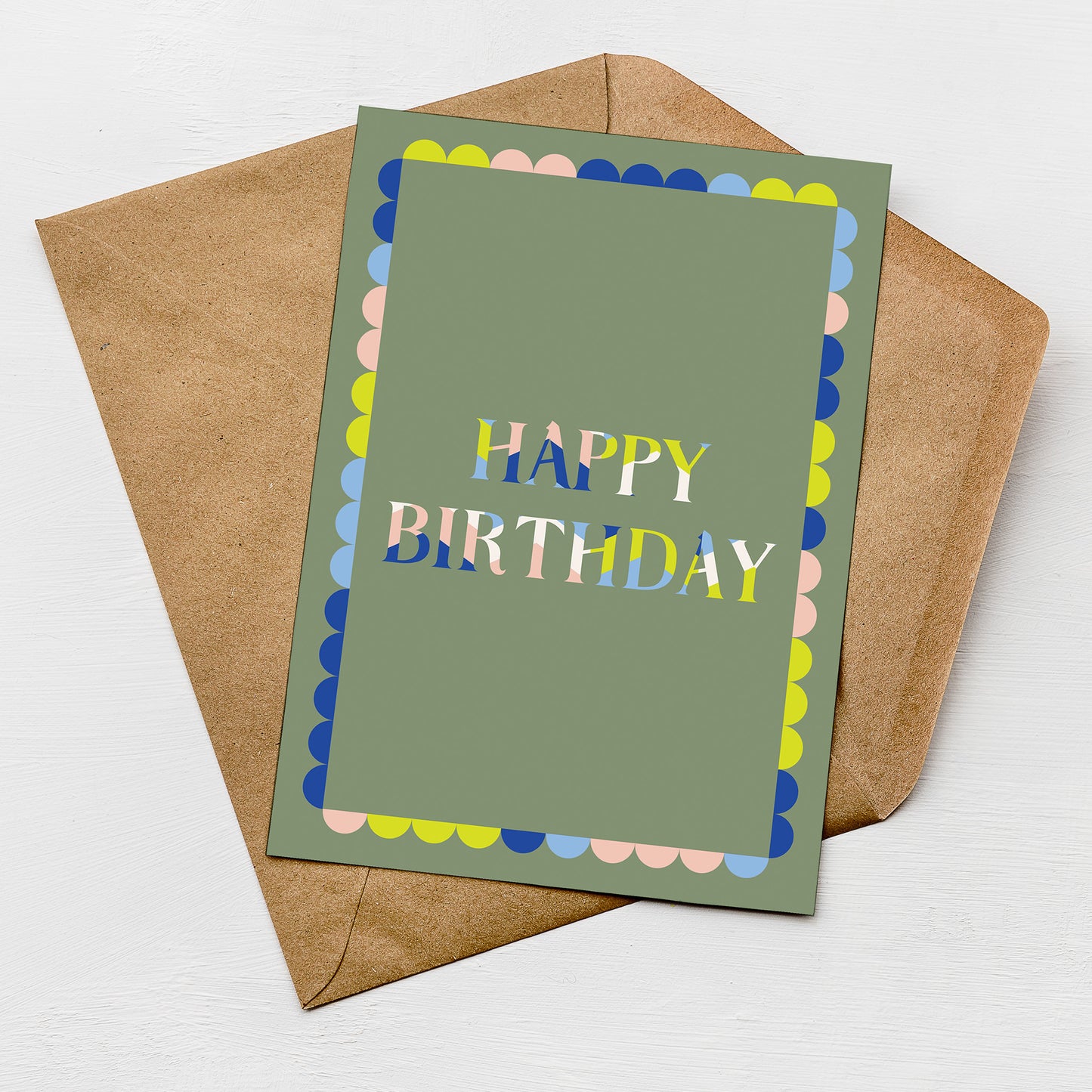 Happy Birthday Scallop Card