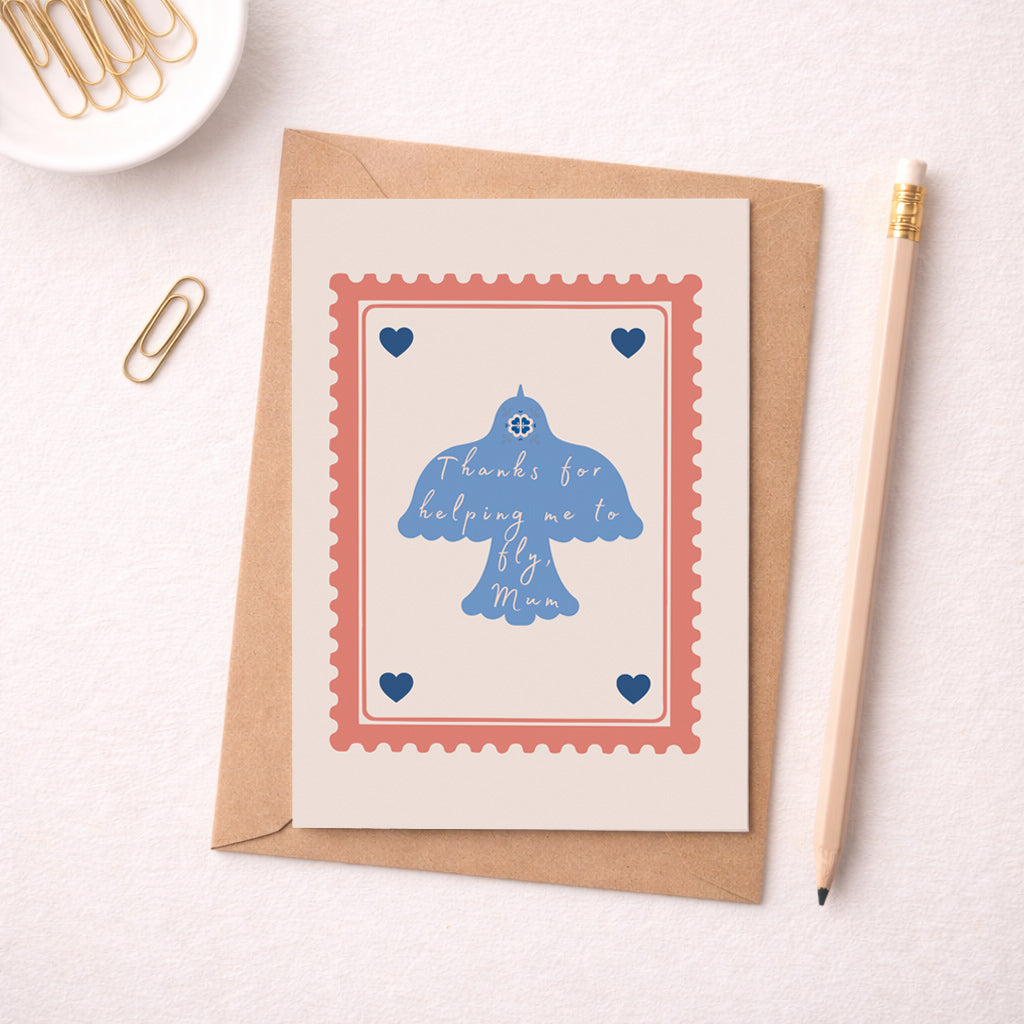 Mother’s Day Card for Mum – Thanks for Helping Me To Fly, Mum