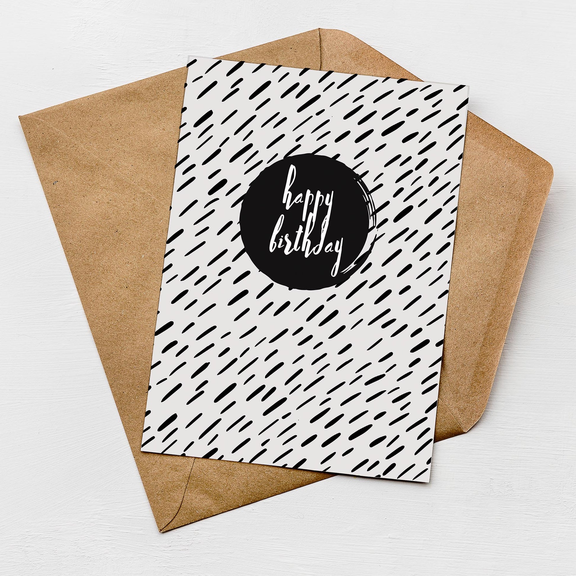 Black Dash Birthday Card by Greenwich Paper Studio