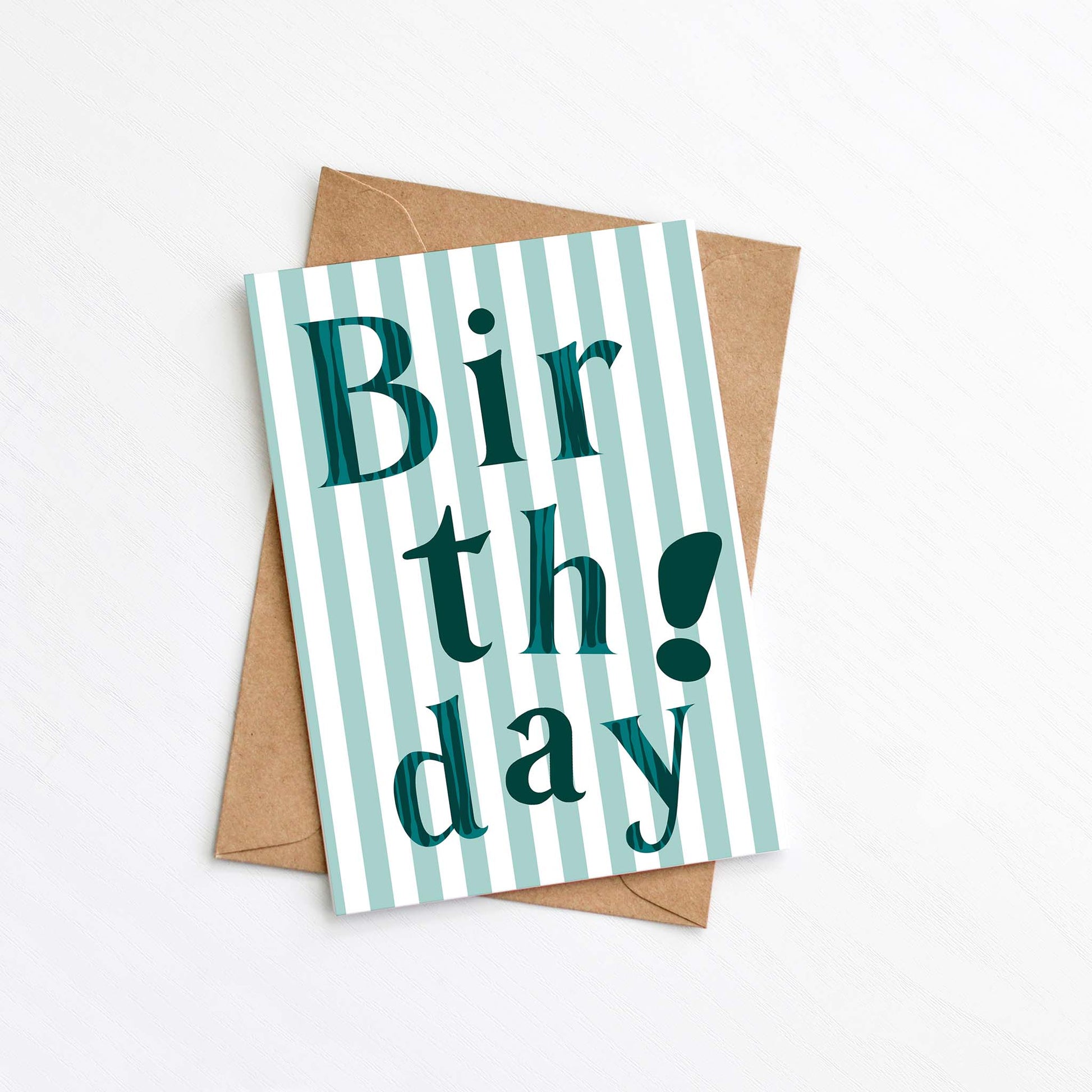 Striped Birthday Card By Greenwich Paper Studio