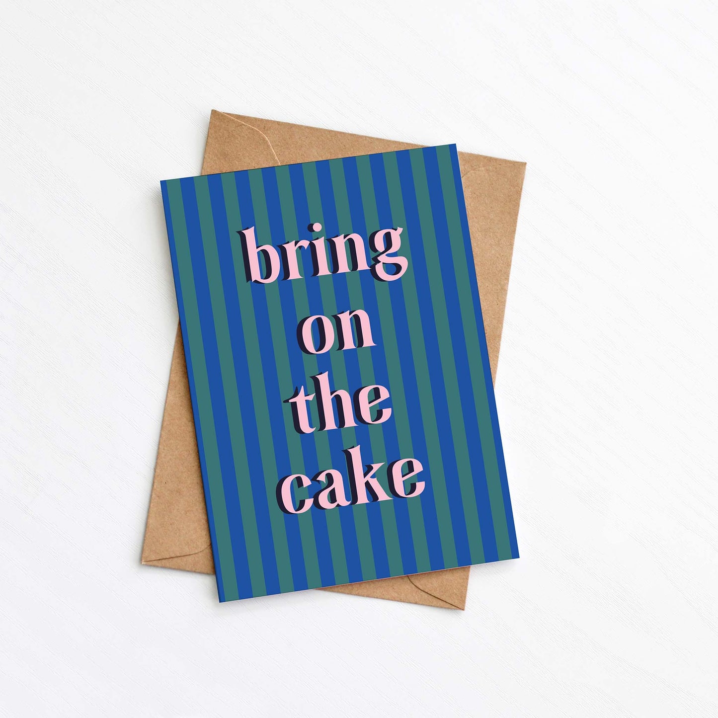 Striped Bring On The Cake Card