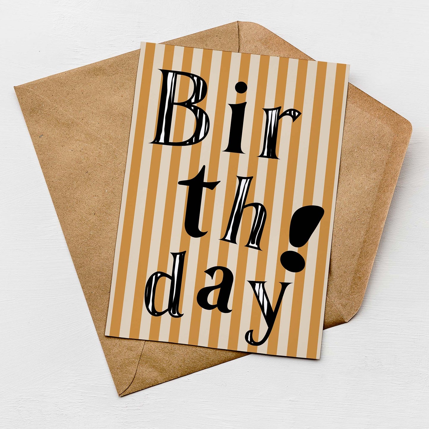 Striped Birthday Card by Greenwich Paper Studio, Personalised Birthday Cards