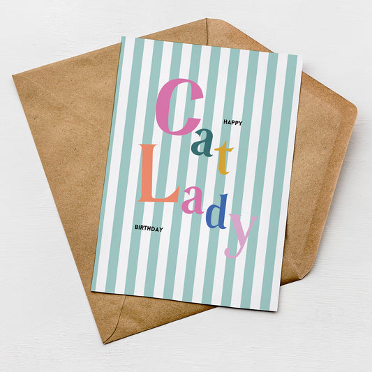 Cat Lady Happy Birthday Card