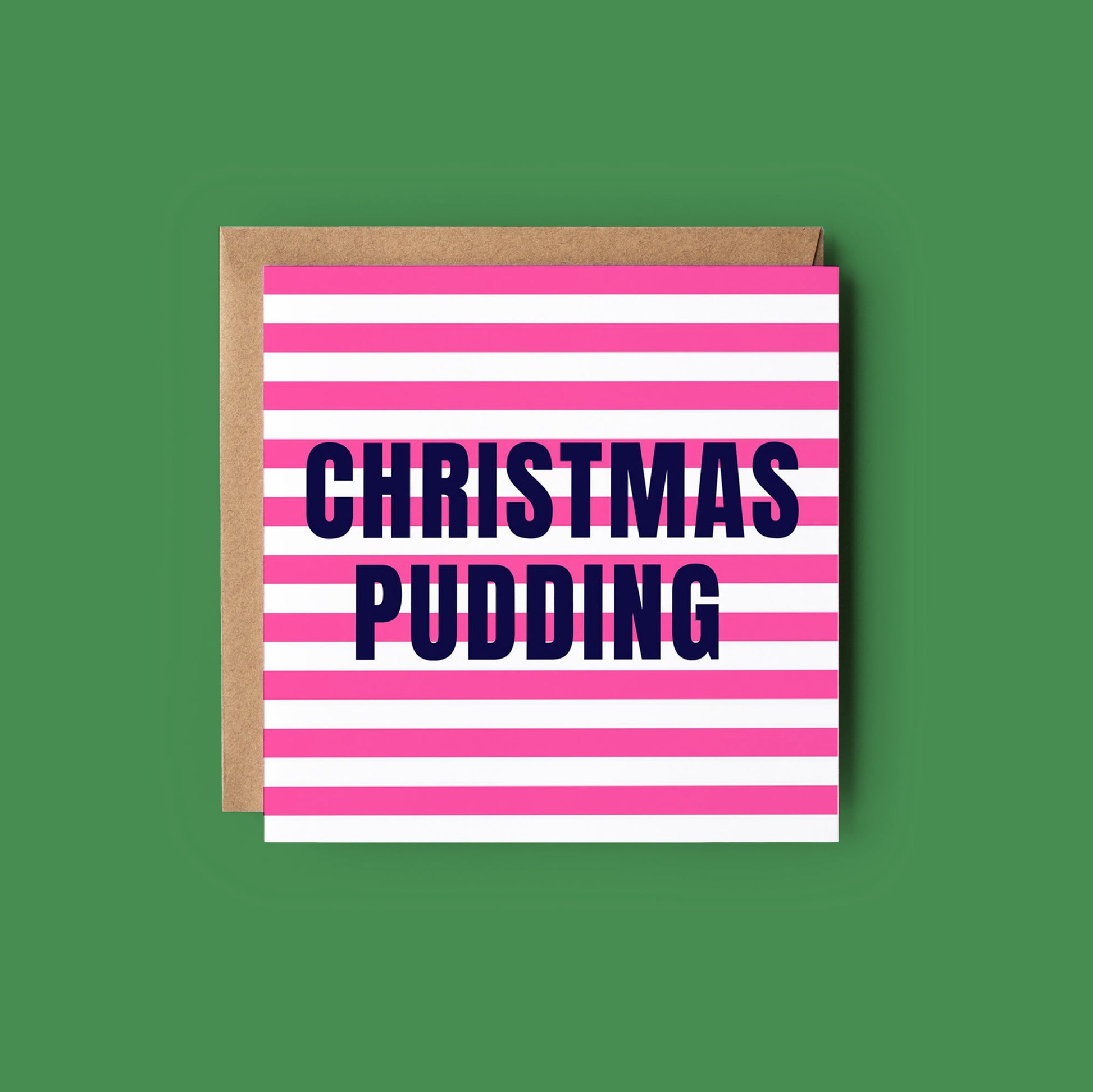 Christmas Pudding Neon Christmas Card from the modern Christmas Card Collection by Greenwich Paper Studio