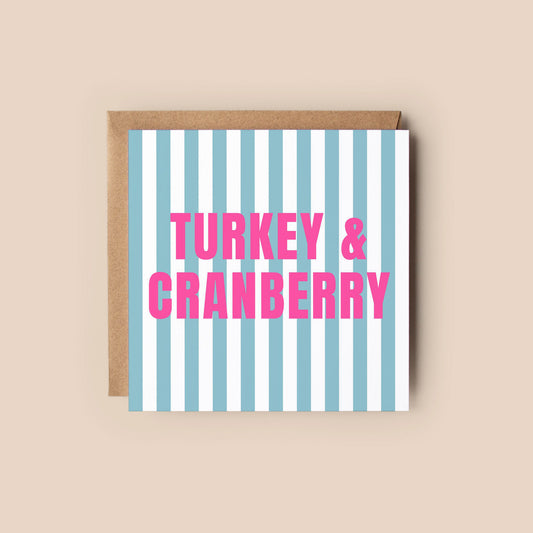 Turkey and Cranberry Neon Christmas Card from the modern Christmas Card Collection by Greenwich Paper Studio