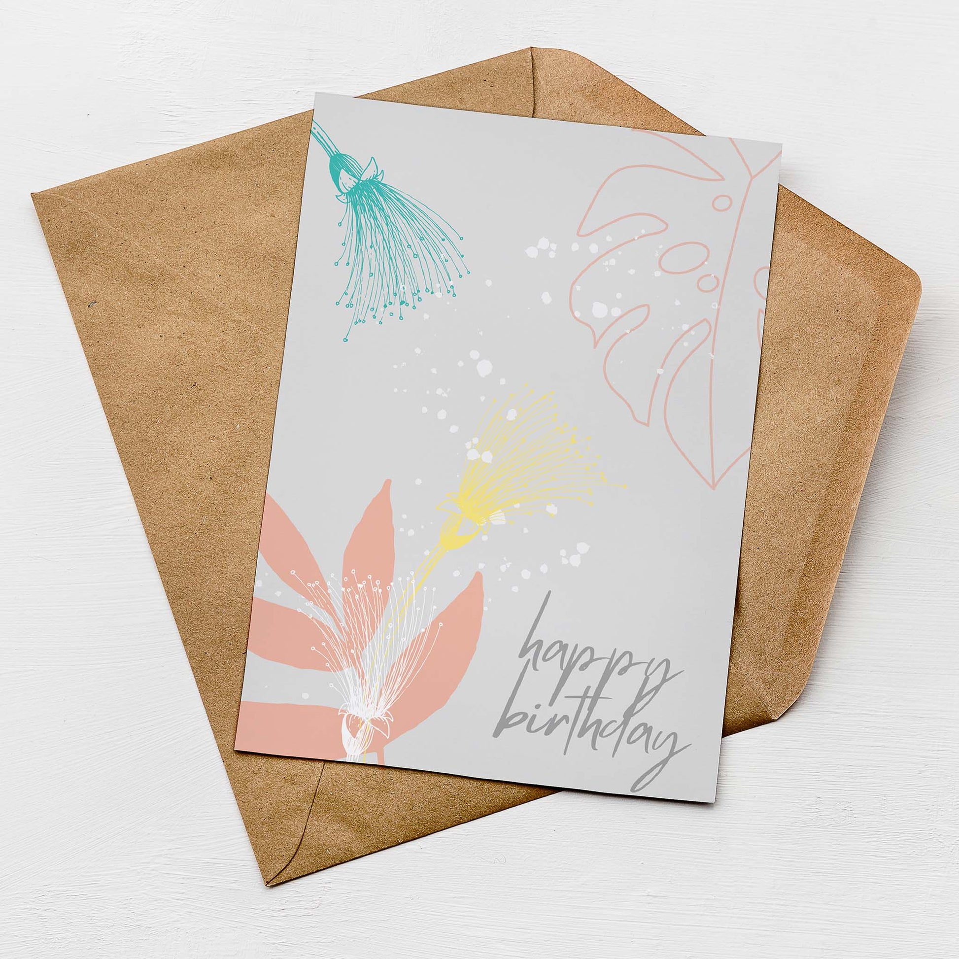 Modern Floral Birthday Card by Greenwich Paper Studio