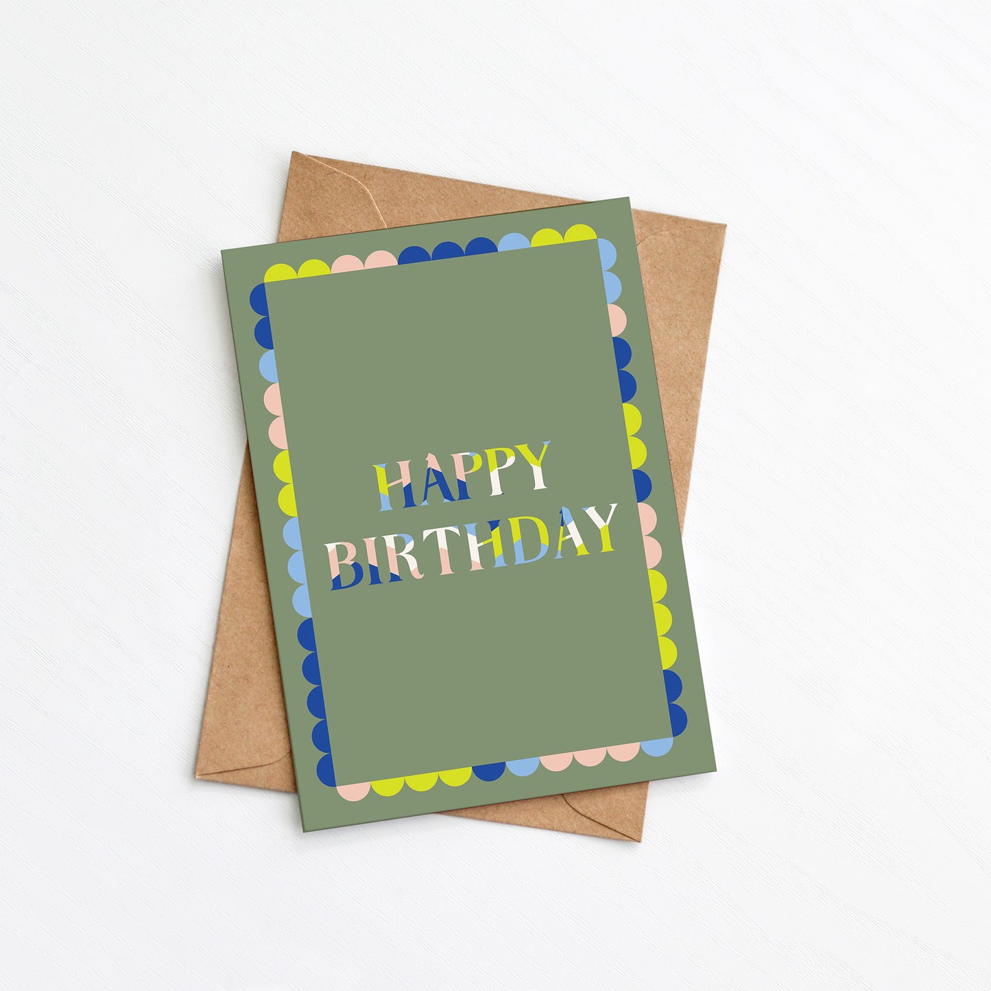 Happy Birthday Scallop Card