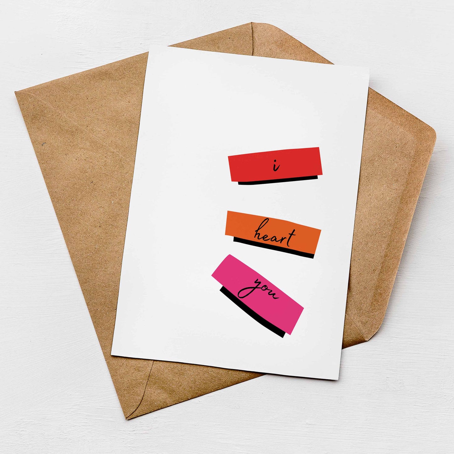 I Heart You Valentines Card by Greenwich Paper Studio