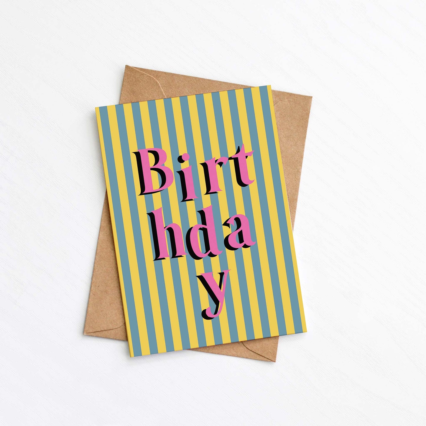 Jumbled Stripe Birthday Card