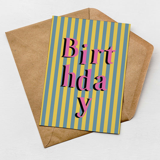 Jumbled Stripe Birthday Card