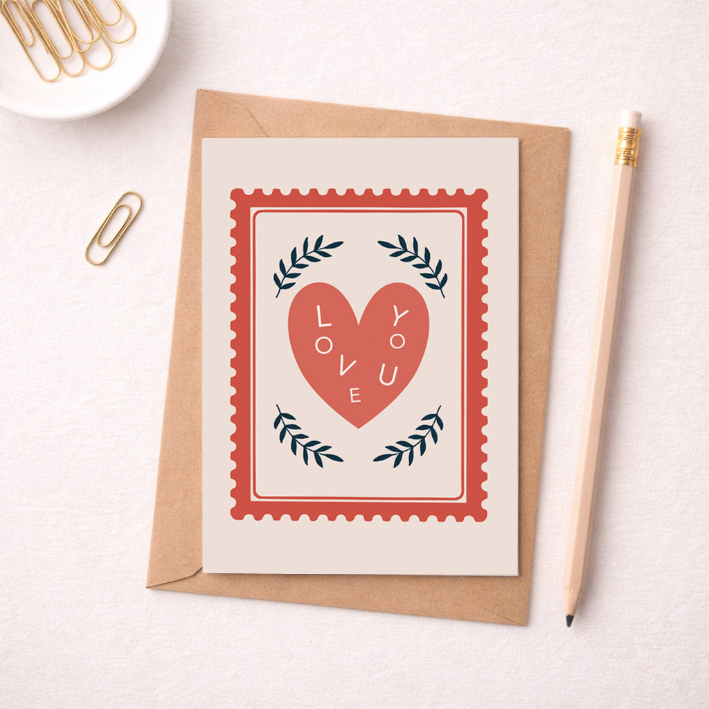 Valentine’s Day Love Card – Modern Love You Heart Card
