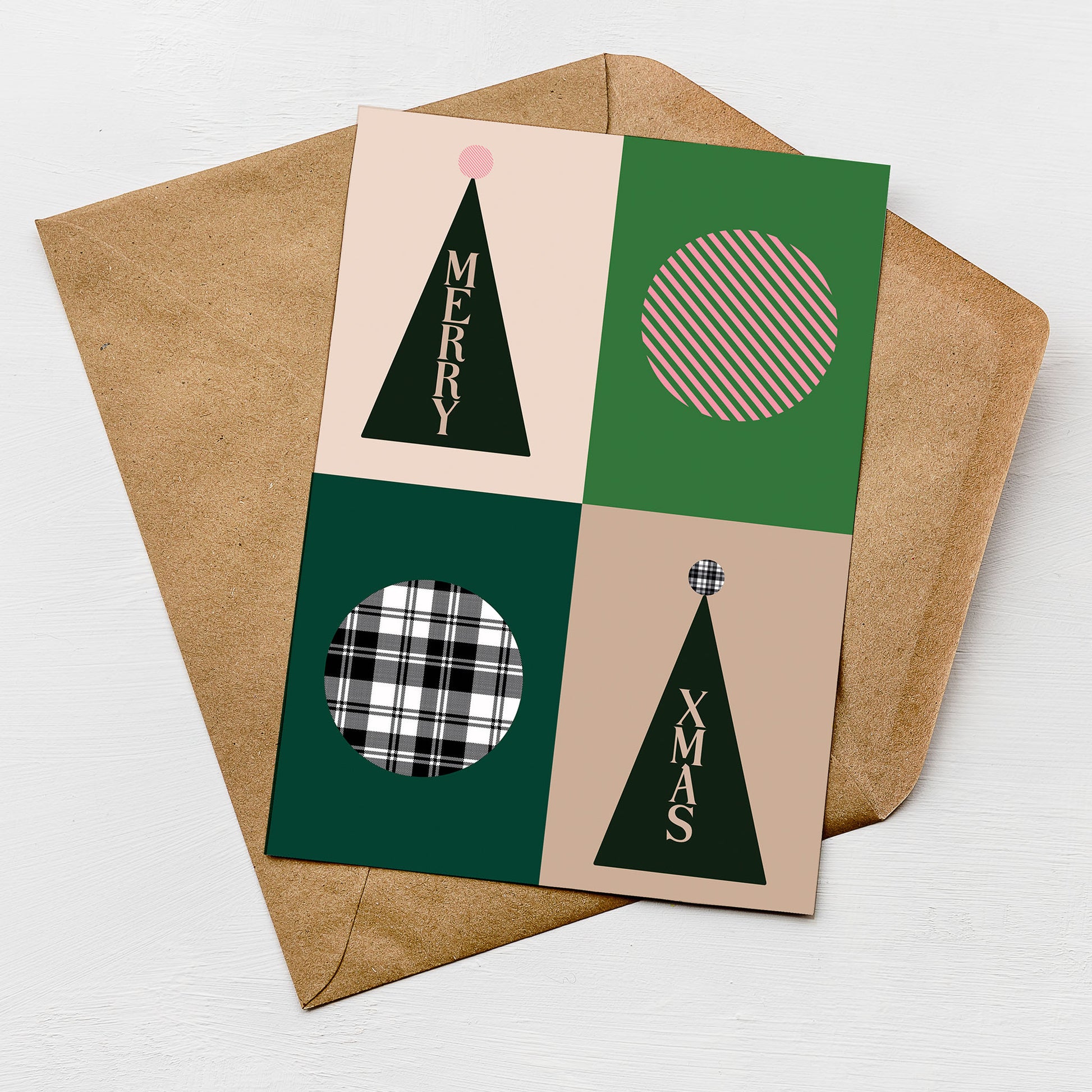 Merry Xmas Grid Card by Greenwich Paper Studio