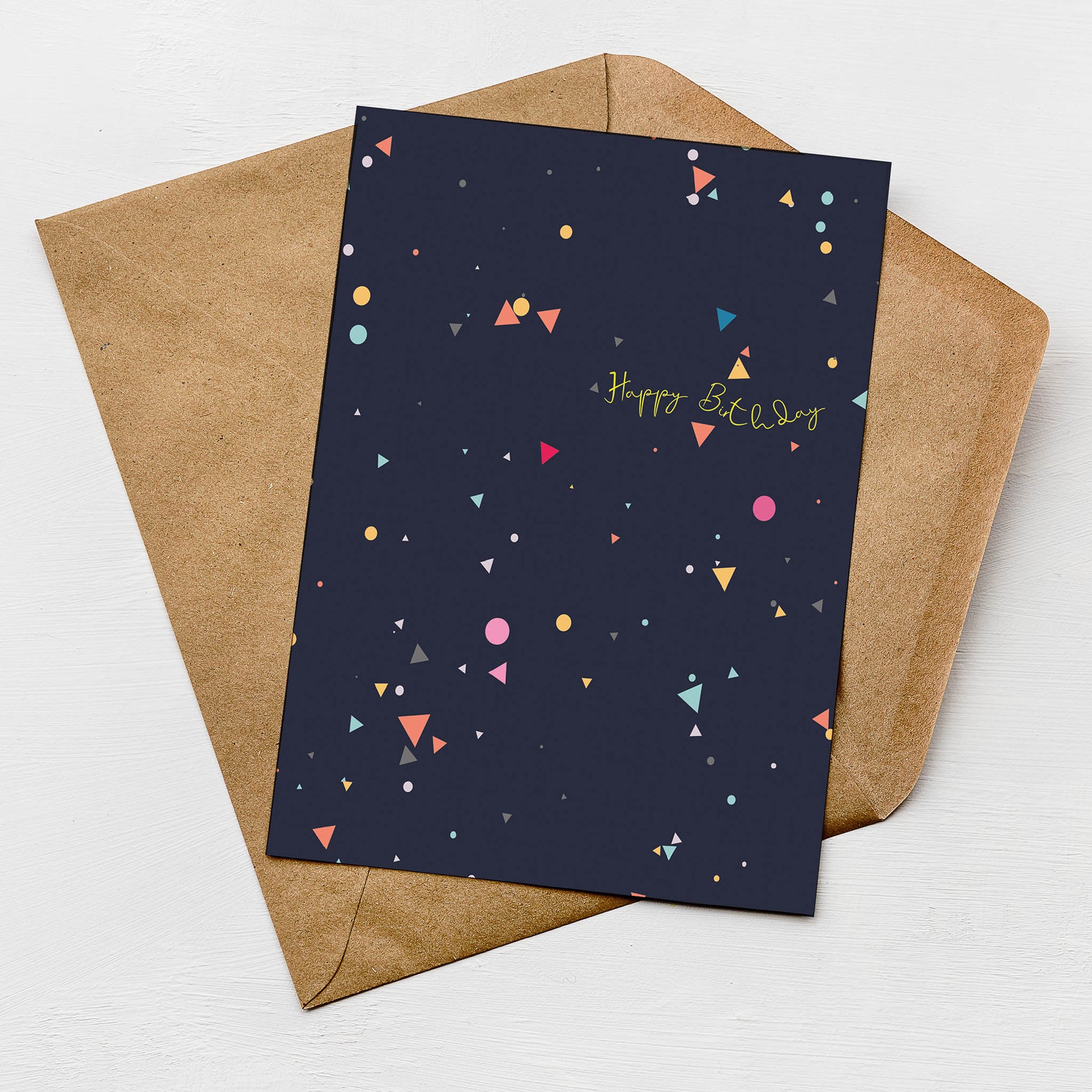 Navy Geometric Scatter Birthday Card by Greenwich Paper Studio