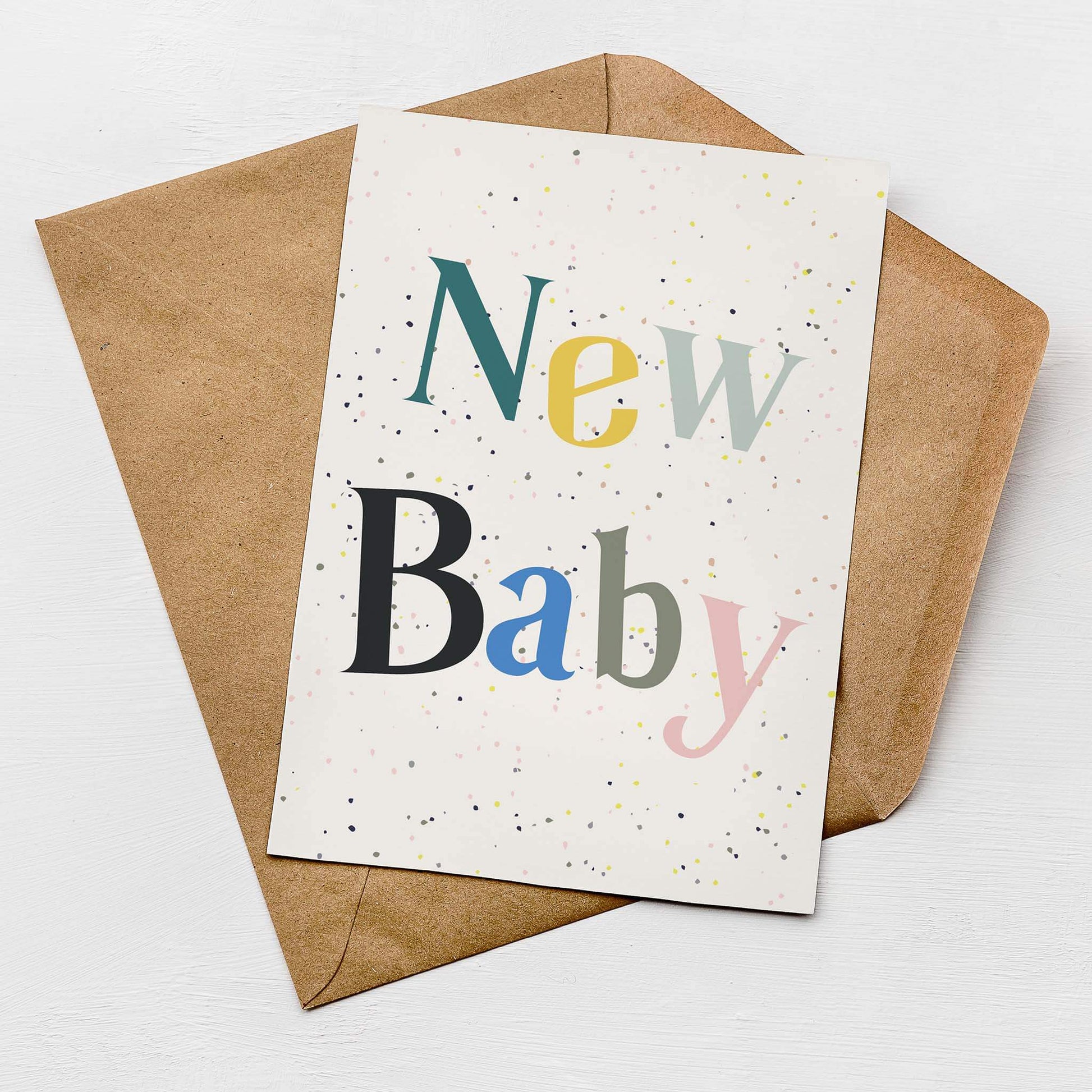 Speckled New Baby Card by Greenwich Paper Studio