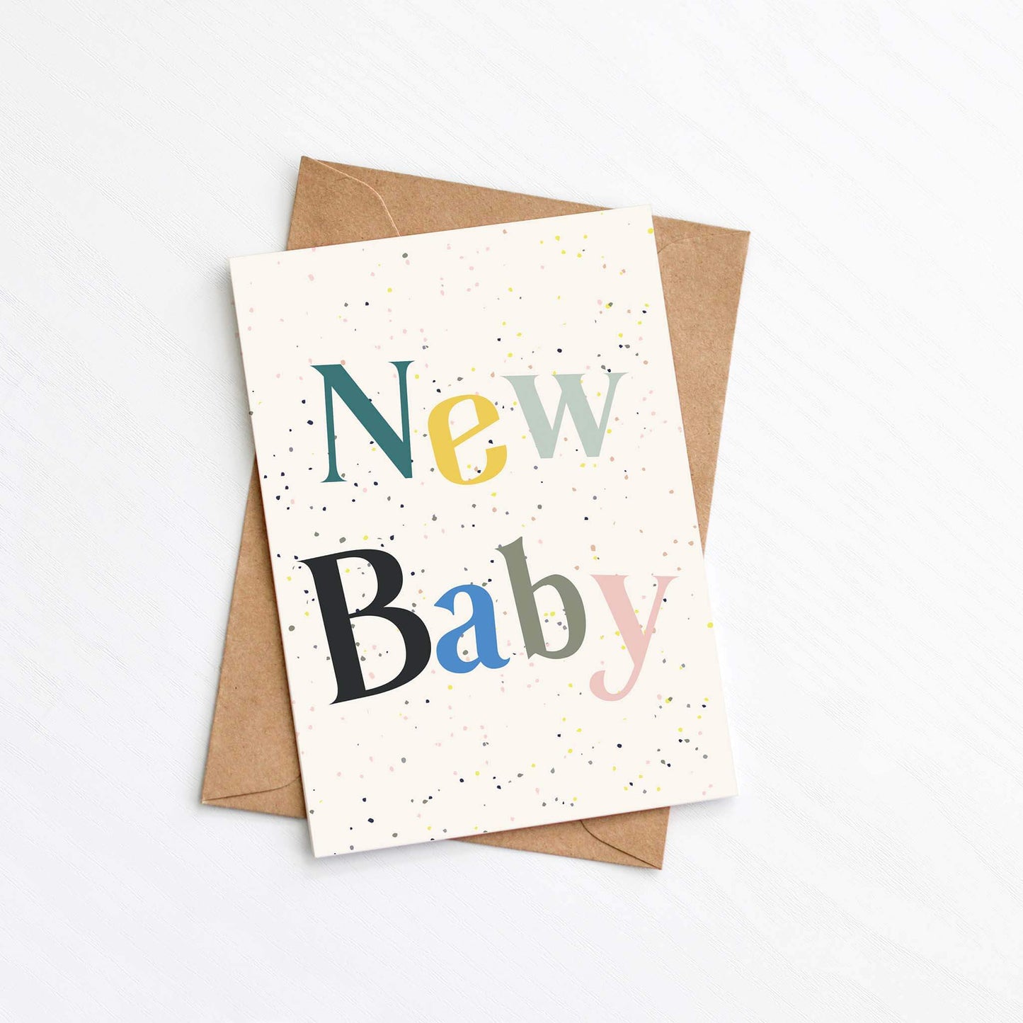 Speckled New Baby Card by Greenwich Paper Studio