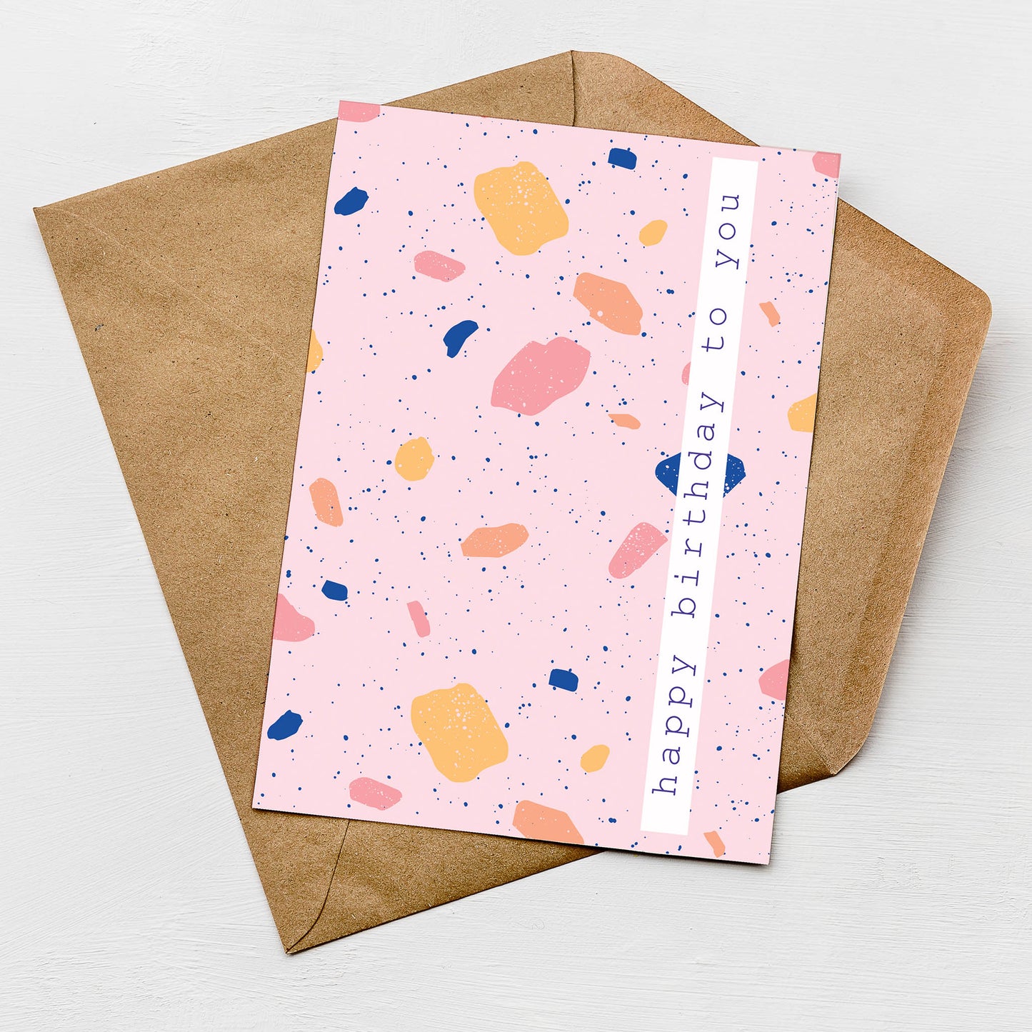 Terrazzo Happy Birthday Card by Greenwich Paper Studio