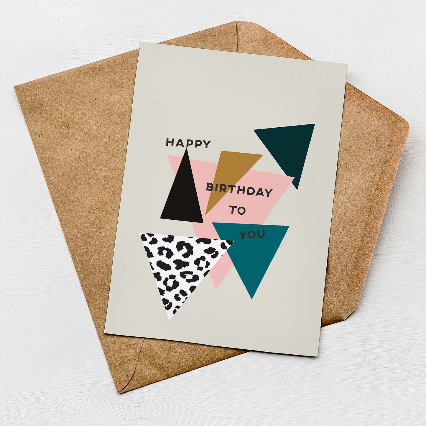 Triangle Geometric Happy Birthday Card by Greenwich Paper Studio