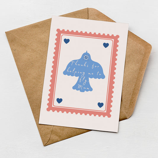 Mother’s Day Card for Mum – Thanks for Helping Me To Fly, Mum