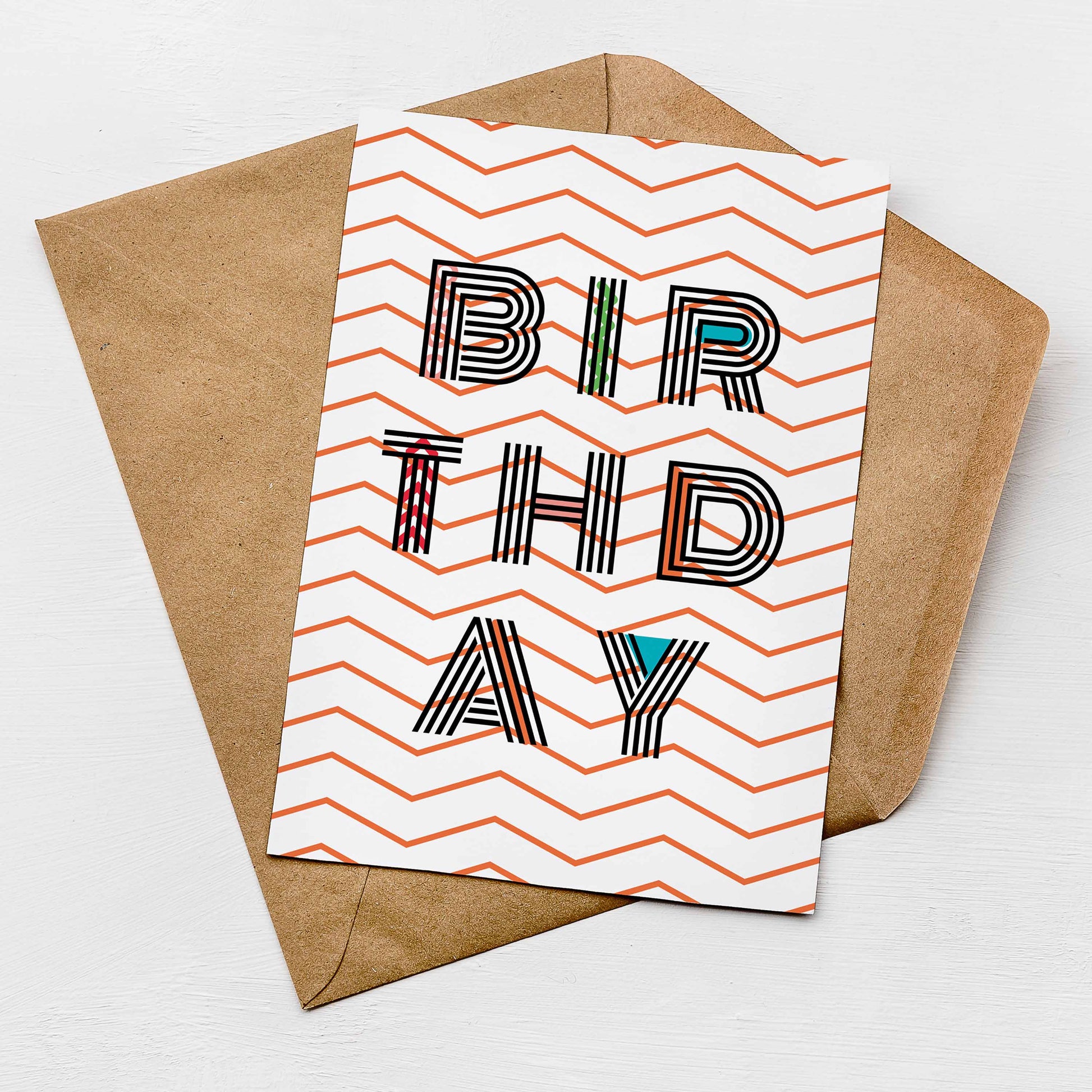 Zig Zag Birthday Card from the modern birthday card collection by Greenwich Paper Studio 