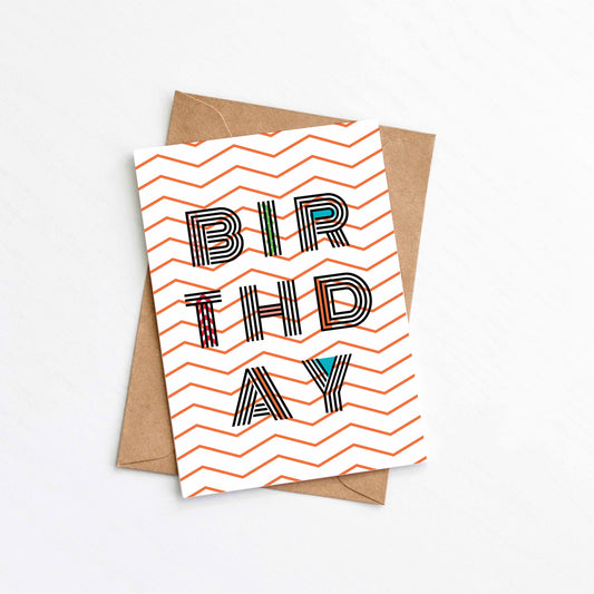 Zig Zag Birthday Card from the modern birthday card collection by Greenwich Paper Studio 