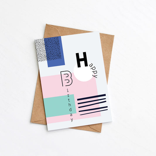 The Abstract Happy Birthday Card from the Modern Birthday Card Collection by Greenwich Paper Studio 