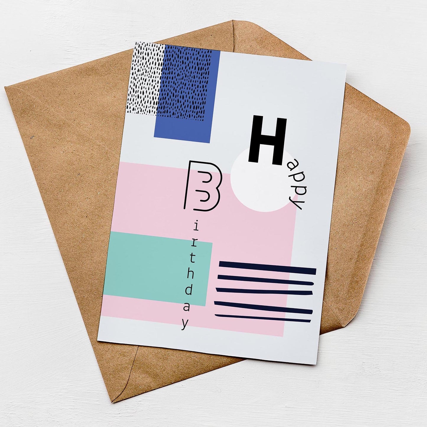 The Abstract Happy Birthday Card from the Modern Birthday Card Collection by Greenwich Paper Studio