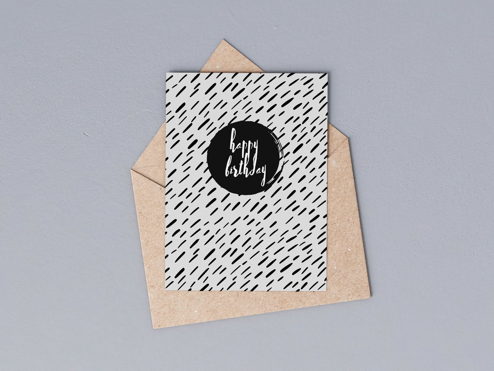 The Black Dash Birthday Card from the modern birthday card collection by Greenwich Paper Studio