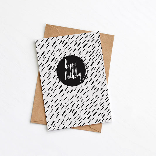The Black Dash Birthday Card from the modern birthday card collection by Greenwich Paper Studio