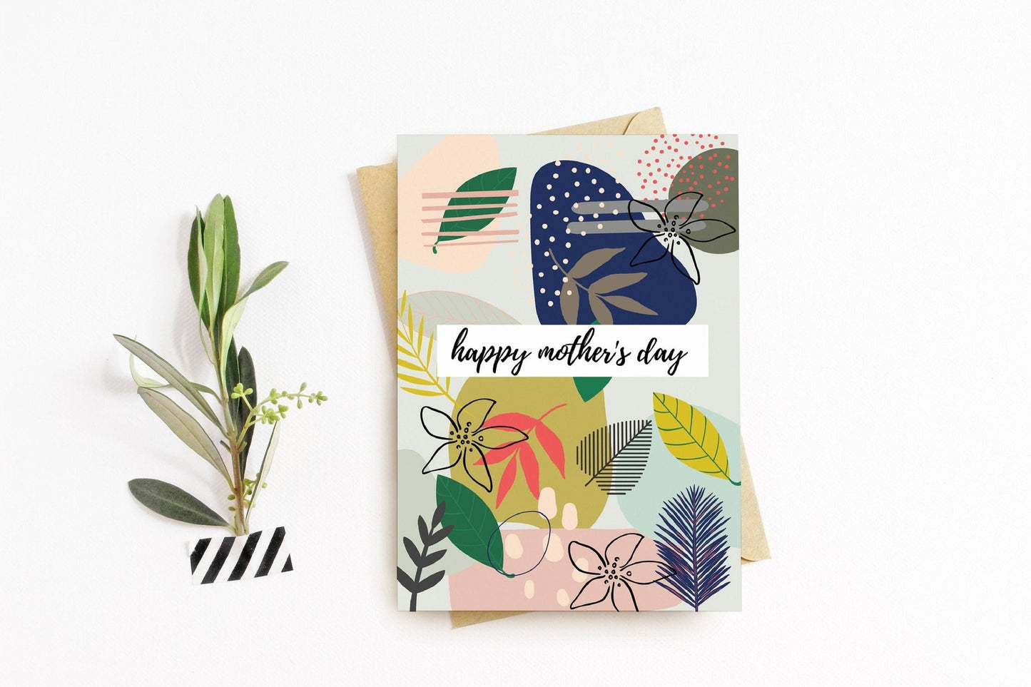 A Botanical Happy Mothers Day Card from the Mother's Day Collection by Greenwich Paper Studio