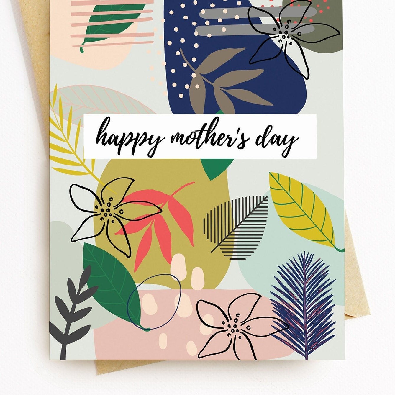 A Botanical Happy Mothers Day Card from the Mother's Day Collection by Greenwich Paper Studio