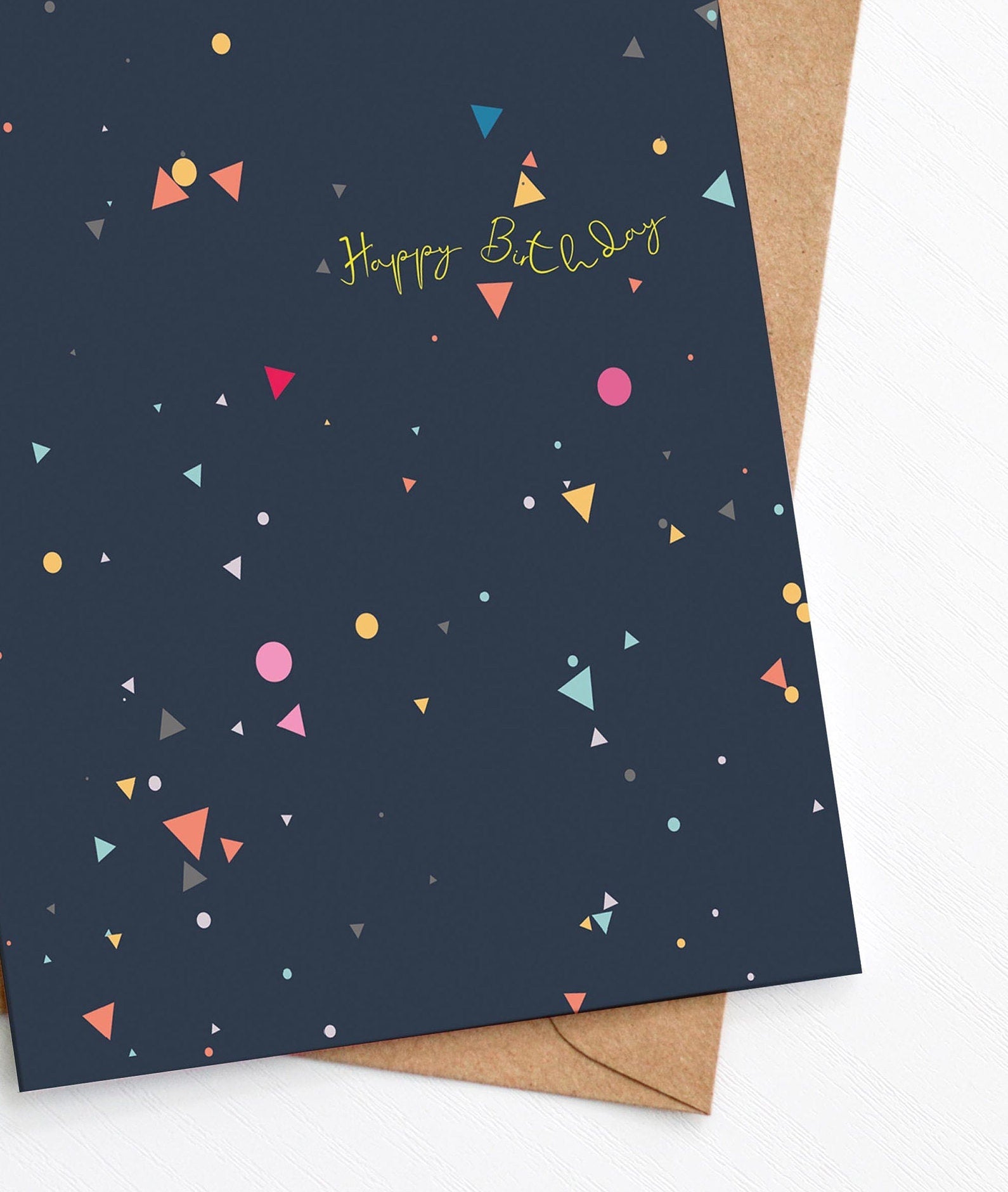 Geometric Scatter Birthday Card from the modern birthday card collection by Greenwich Paper Studio