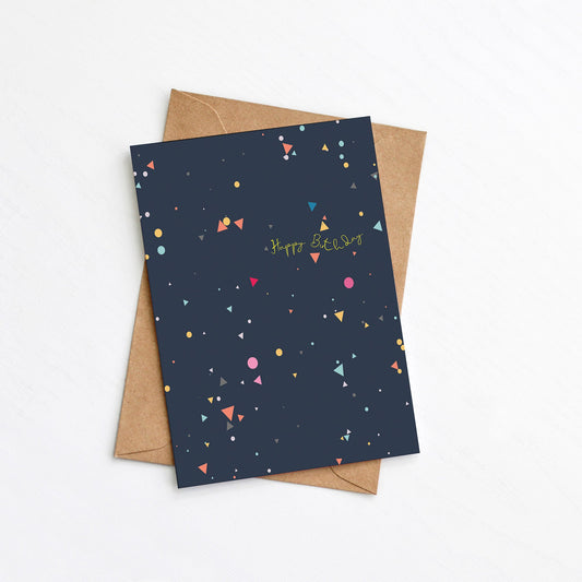Geometric Scatter Birthday Card from the modern birthday card collection by Greenwich Paper Studio