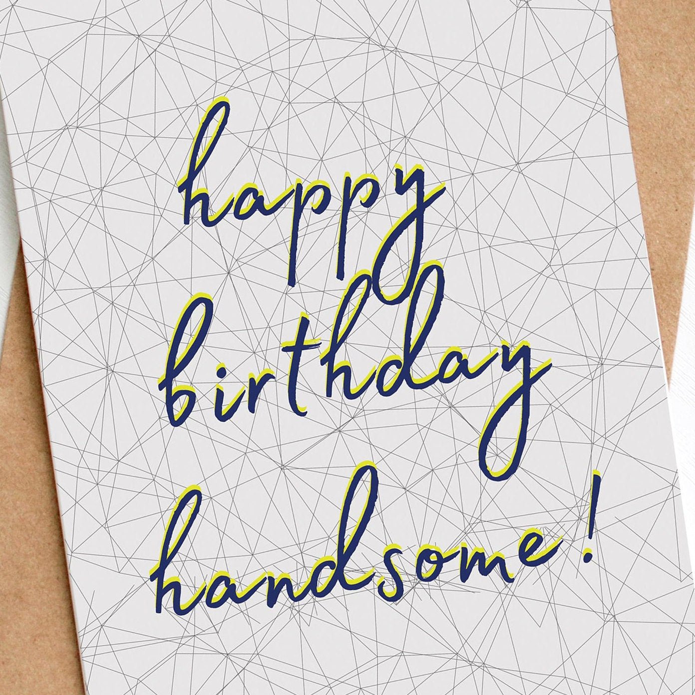 Happy birthday handsome card from the modern birthday card collection by Greenwich Paper Studio