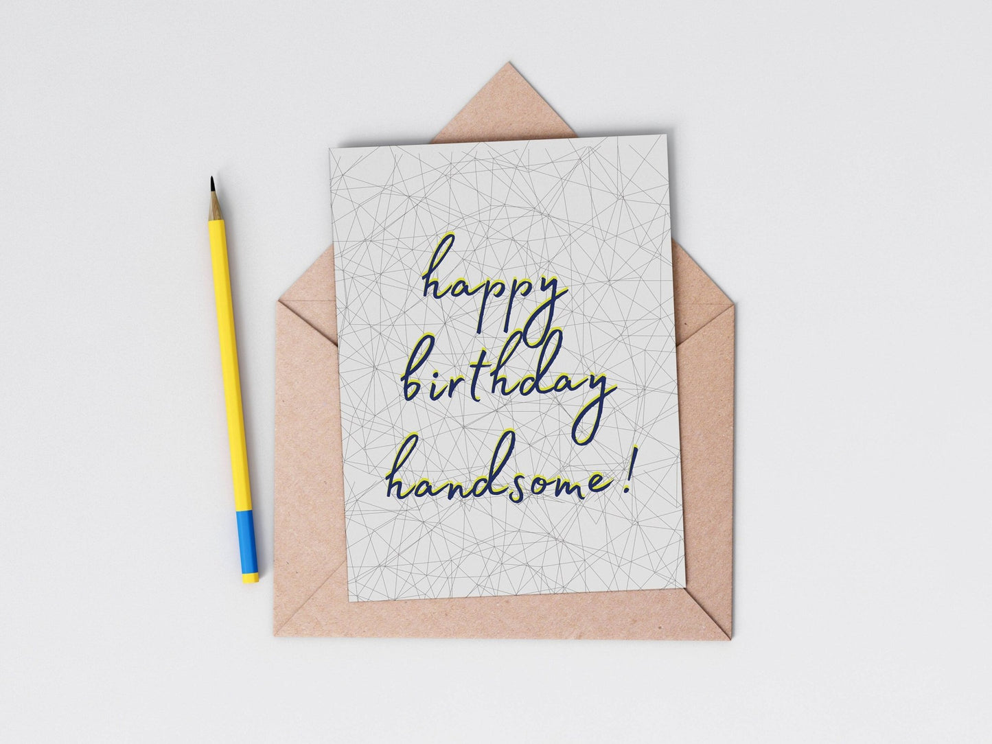 Happy birthday handsome card  from the modern birthday card collection by Greenwich Paper Studio