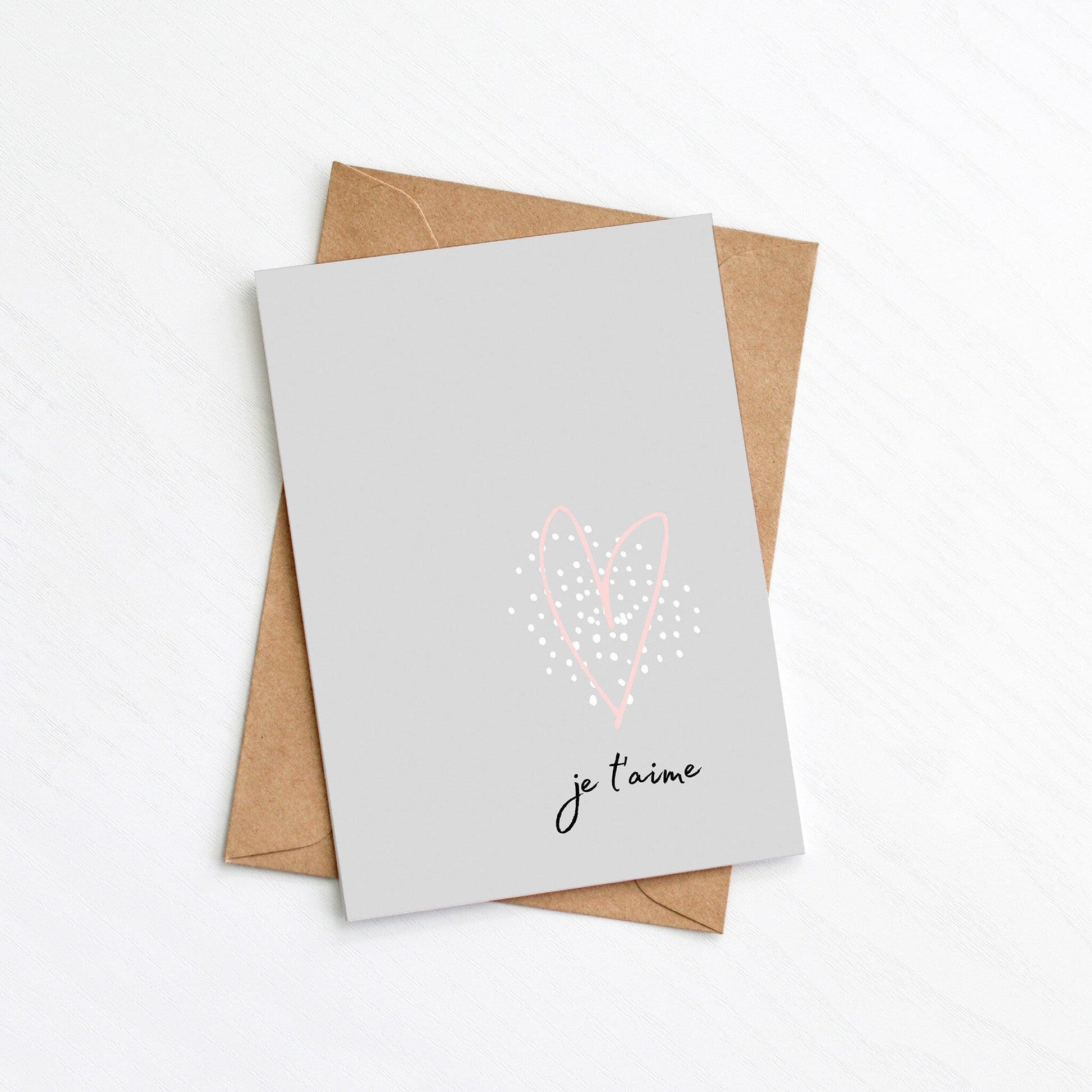 Je T'aime Modern Love Card by Greenwich Paper Studio