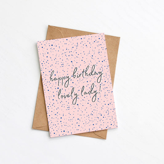 Lovely Lady Birthday Card from the Modern Birthday Card Collection by Greenwich Paper Studio