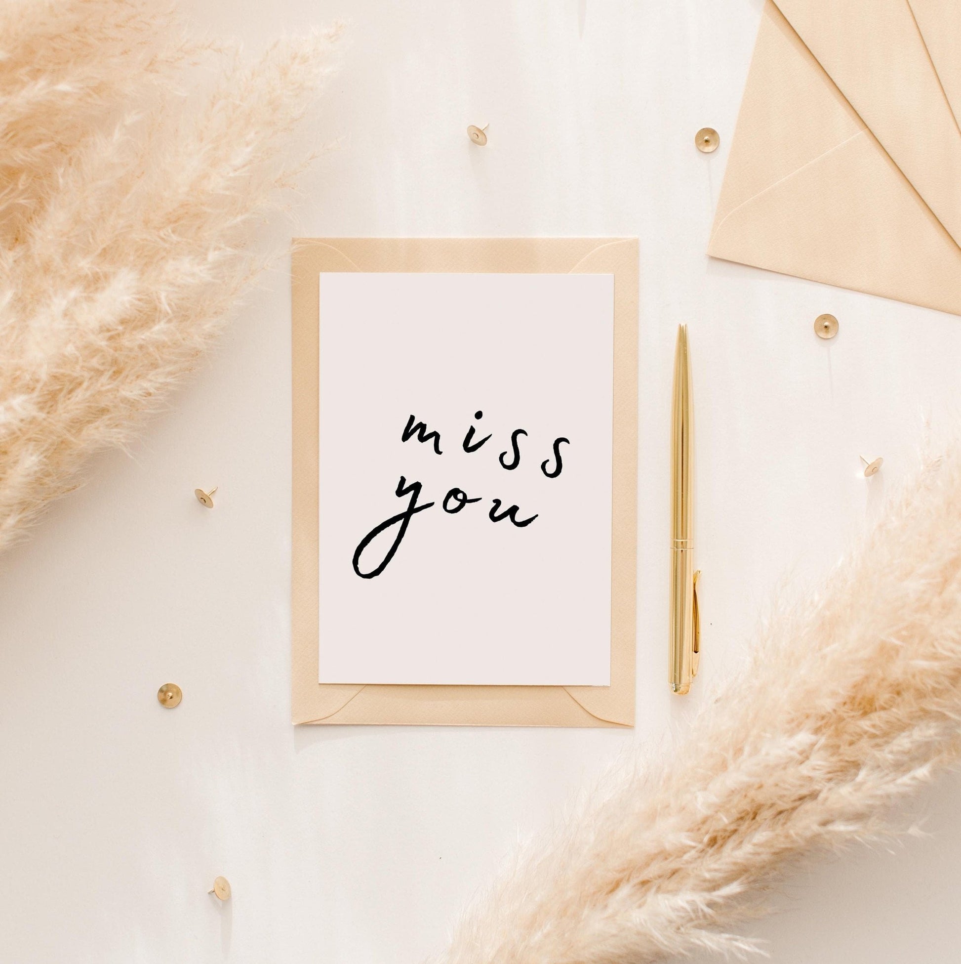 Miss You Card from the Modern Greeting Card Collection by Greenwich Paper Studio