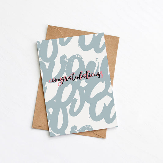 Modern Congratulations Card from the modern greeting cards collection by Greenwich Paper Studio