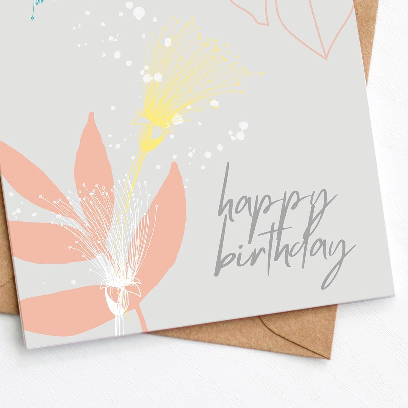 Modern Floral Birthday Card from the birthday card collection by Greenwich Paper Studio