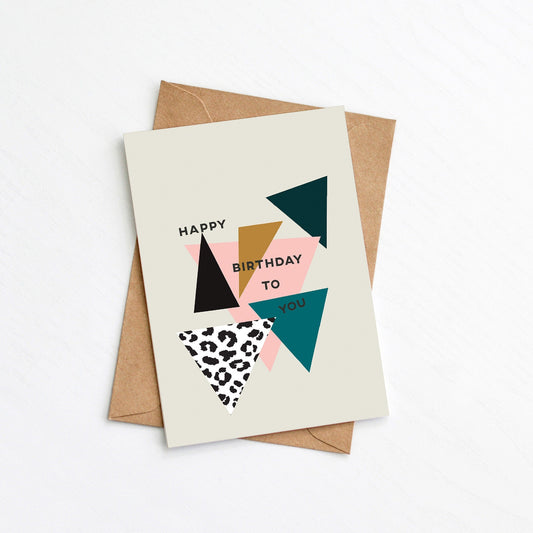 Triangle Print Birthday Card from the Modern Birthday Card Collection by Greenwich Paper Studio