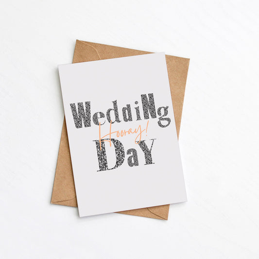 Wedding Day Hooray Card from the Wedding and Anniversary Card Collection by Greenwich Paper Studio